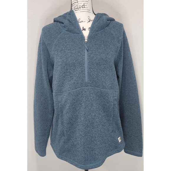 The North Face Womens Crescent Hooded Pullover Jacket Sweater Size M Aqua Blue - Picture 1 of 12